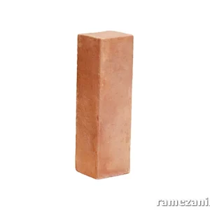 تصویر آجر قزاقی نیمه نارنجی با سایز 20×5.5×5.5 مناسب نمای گرم و طبیعی ساختمان