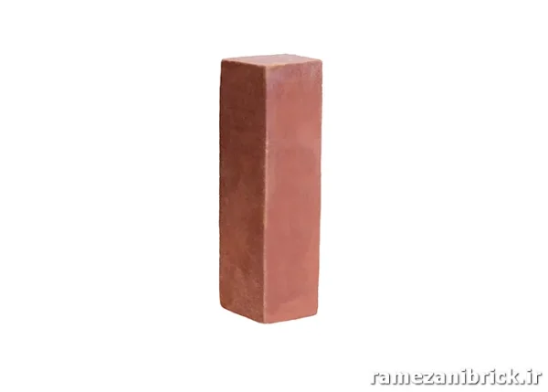 تصویر آجر قزاقی نیمه قرمز اخرایی با سایز 20×5.5×5.5 مناسب نمای سنتی و کلاسیک